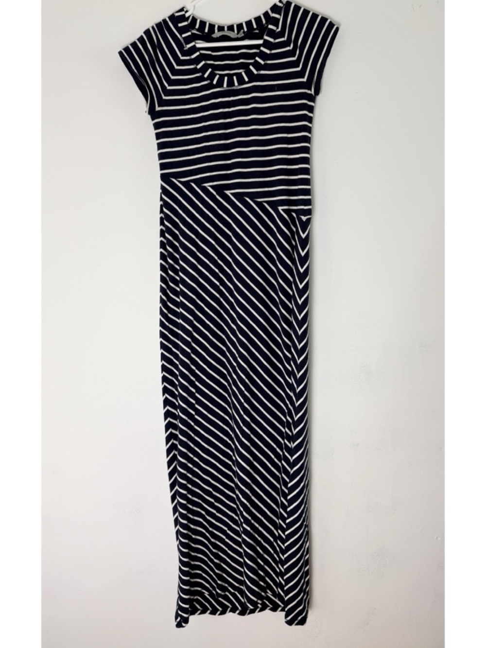 Athleta Black and White Striped Maxi Dress